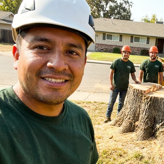 Smiling Arbor Spirit Tree Care crew selfie after removing a large oak in Honolulu