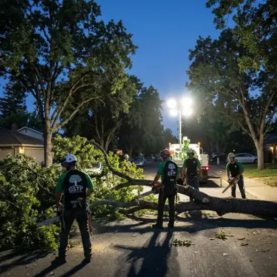 Emergency night tree removal in Honolulu after a storm